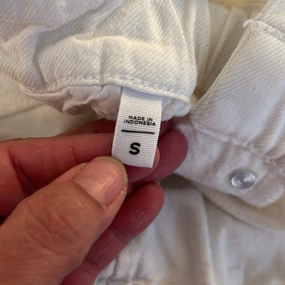 LOFT White Paper Bag Waist Front Tie Straight Leg Button Fly Jeans Size Small - Picture 9 of 10